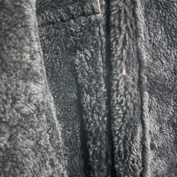 Fritala brown suede shearling coat with black trim, made in Finland - Picture 9 of 10